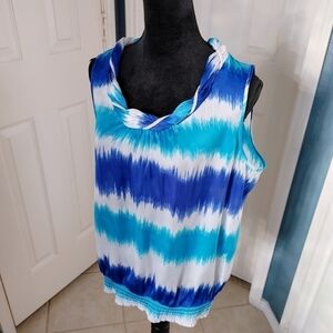 Dressbarn Sleeveless Vibrant Blues Lightweight Silky Tank. EUC Large